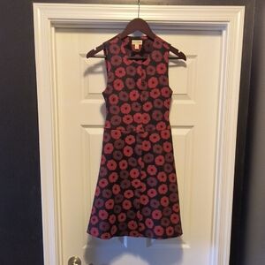 Maison Jules Red & Black Floral Mini Dress Size 0